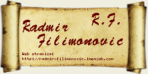 Radmir Filimonović vizit kartica